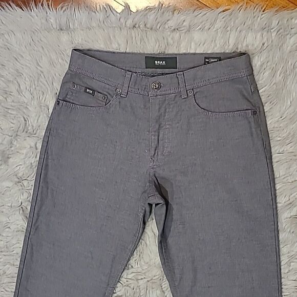 Brax Cooper fancy regular fit gray polyester, viscoe stretch pants - Picture 2 of 8